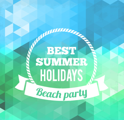 Blue Summer Beach Party poster Vektor-r