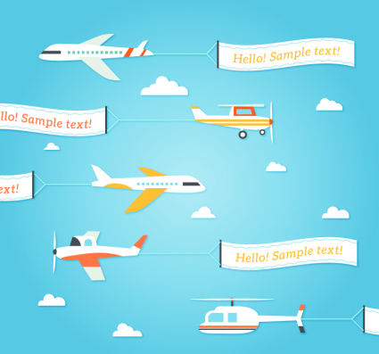5 Pull Banner Flugzeug-Design Vektor-