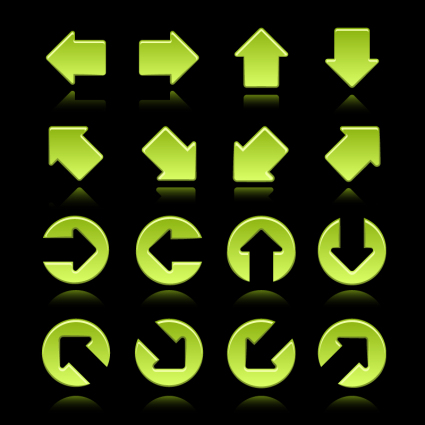 16 grščnen Pfeil-Symbol Vektor-Karte