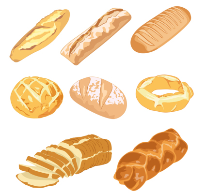 9 köstliches Brot Vektor-Material
