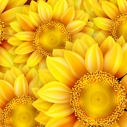 Goldene Sonnenblume nahtlose Hintergrund Vektor-
