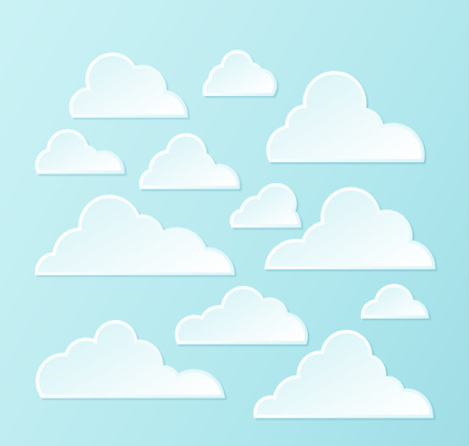 Weiße Wolken Design Vektoren