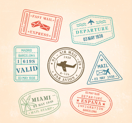 7 der Luftfahrt Stempel-Design Vektor-Material