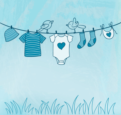 Blaue Wäscheleine Illustrator Vektor Material