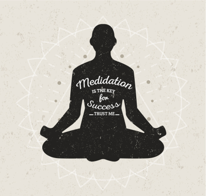 Meditation Frau Silhouette Vektor-Material