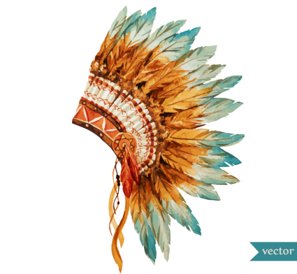 Wasser Painted Indian chief Hut Vector