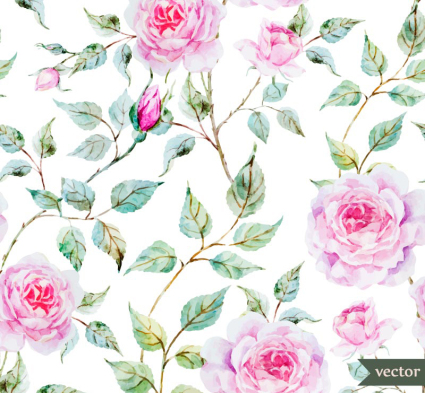 Vector rosa Rosen-Aquarell