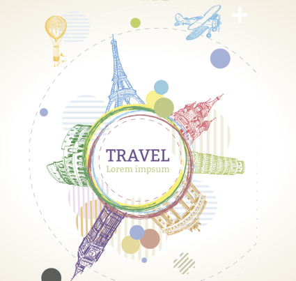 Painted World Travel tag Vektor Material