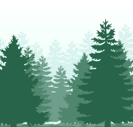 Green Forest Silhouette Vektor-Material