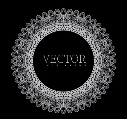 Weiße Spitzen Kreis-Design Vektor-Material