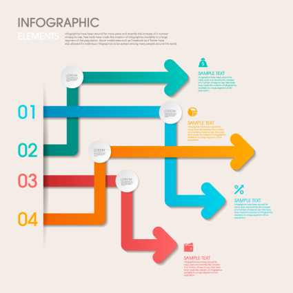 Farbige Pfeile Vektordiagramm Business Information
