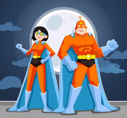 Superman Comic-Männer und Frauen Vektor Material
