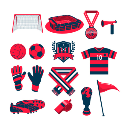 Paragraph vierzehn rote Fußball-Element Vektor-Material