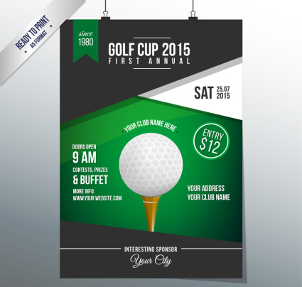 Poster Vektor Material Mode-Golfturnier