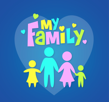Farbe meiner Familie Charakter-Design Vektor-