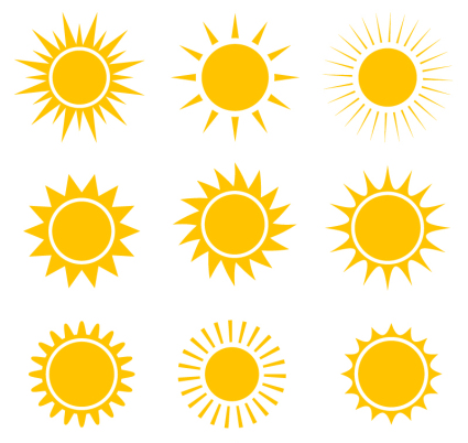 9 Kreative Sonne Symbol Vektor-