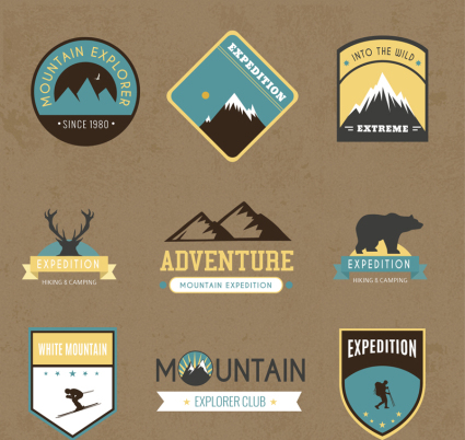 9 Kreativ-Label Vector Bergerlebnis