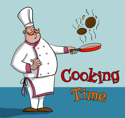 Cartoon-Chef Kochen Vektor-Material