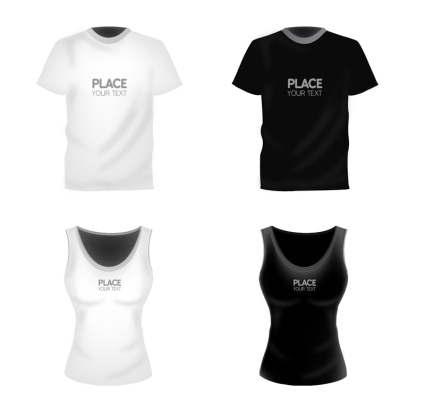 4 Weste und T-Shirt-Design-Vektor