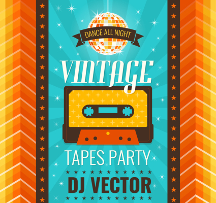 Retro Party-Plakat Vektor-Bänder