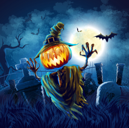 Halloween-Kščrbis-Mann-Finanzanzeige und Vektor-Material