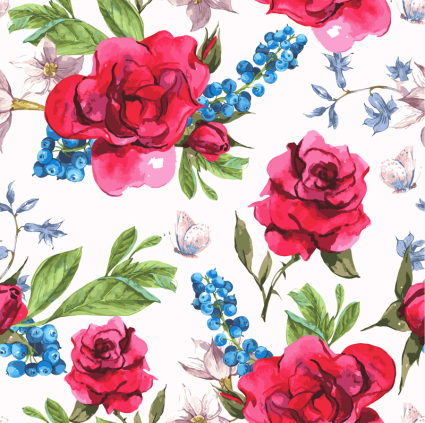 Vector nahtlose Hintergrund mit roten Rosen