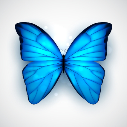 Schöner blauer Schmetterling Vektor-Material
