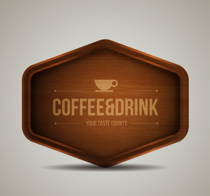 Kreative hölzerne Kaffeekarte Vektor Material