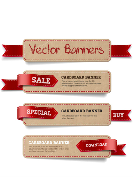 4 kreative Marketing-Banner Vektor-Material