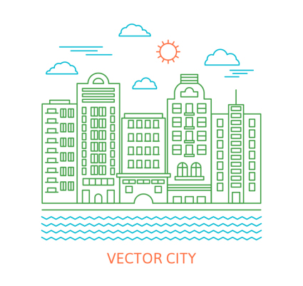 Fluss-Stadt Gebäude vector