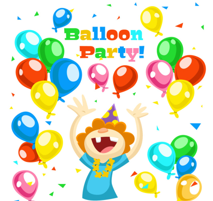 Bunte Luftballons und Geburtstagskarten f¨¹r Kinder Vektoren