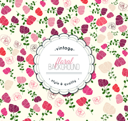 Vintage Rose Blumen Hintergrund Vektor-Material