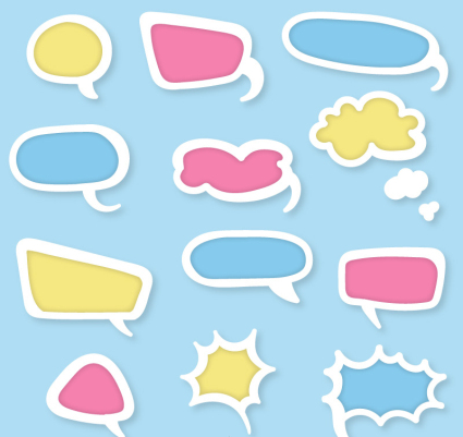 12 Farbe Blasen Vektor Sprache