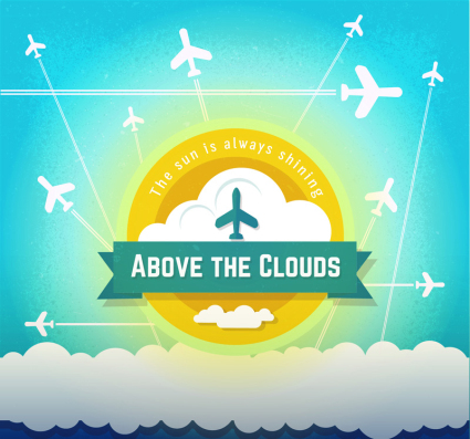 Creative-Flugzeuge Label Hintergrund Vektor-