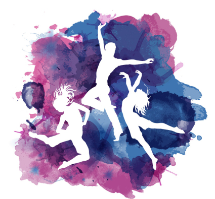 Tanzenden Figuren Silhouette mit Tinten Vektor