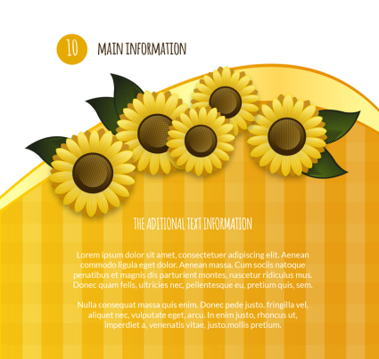 Gelbe Sonnenblumen Hintergrund Vektor-Material