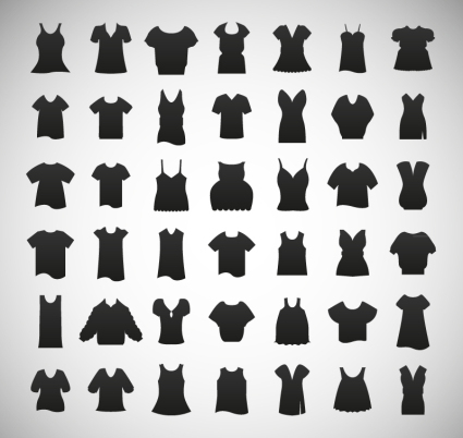 42 von Damenbekleidung Silhouette Symbol Vektor-Material