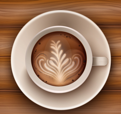 Cappuccino Draufsicht Vektor-Material