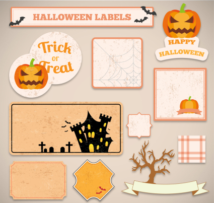 11 Modelle Kreative Halloween-Label Vektor Material