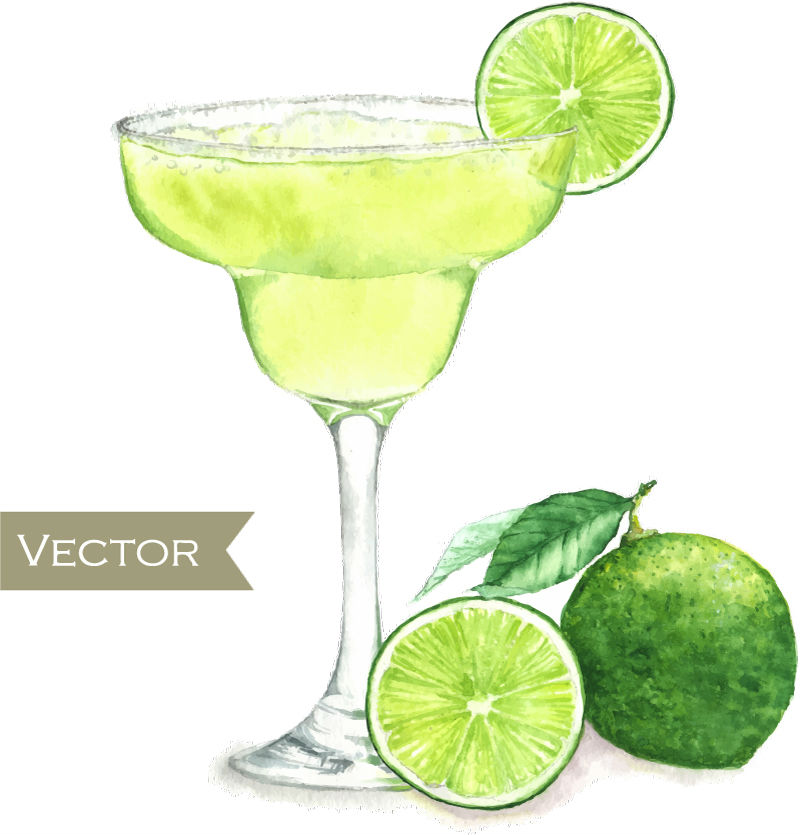 Green Lemon Cocktail Vektor-Material