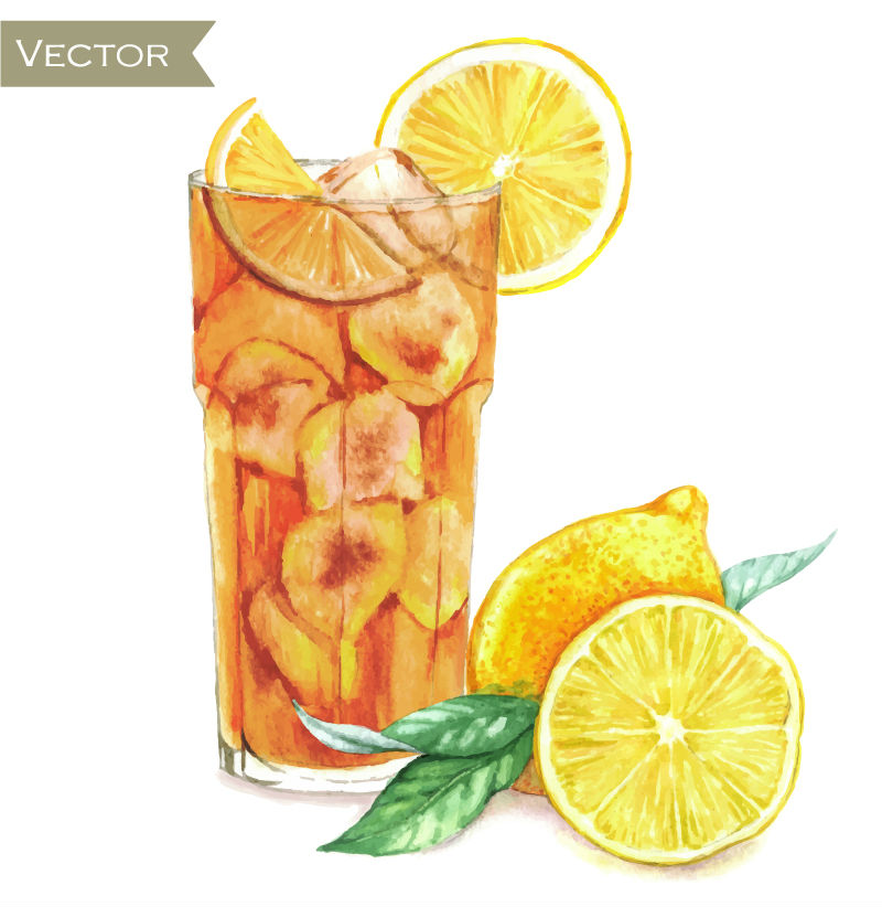 Watercolor Zitrone cocktail Vektor-Material