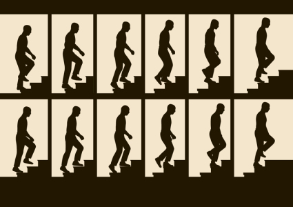 12 Schritte auf dynamische Silhouette Zahlen Vektor-Material