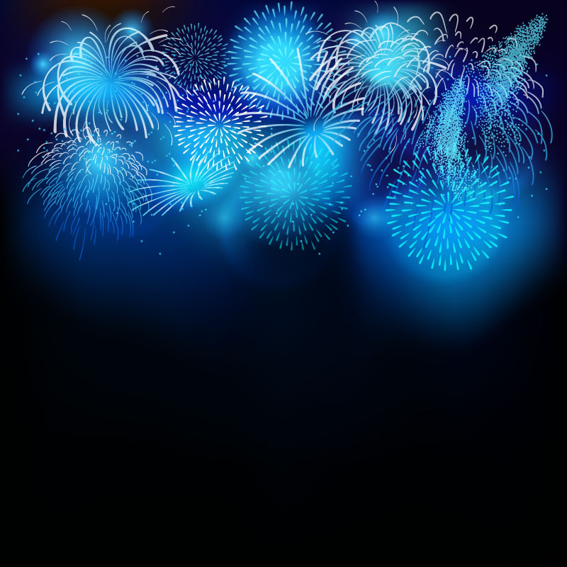 Helle blaue Feuerwerk Hintergrund Vektor-Material
