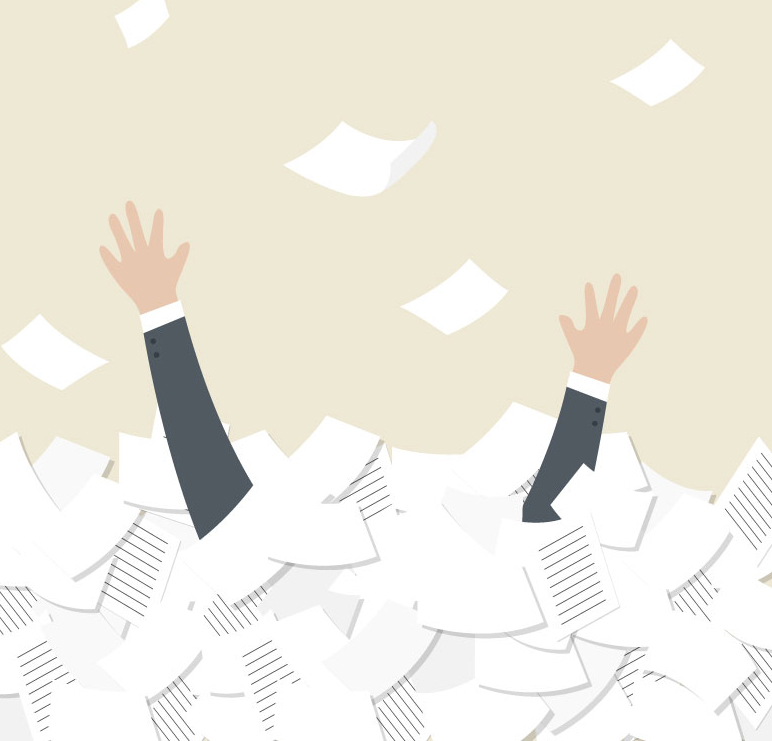 Datei-Heap Geschäftsmann Vektor-Material