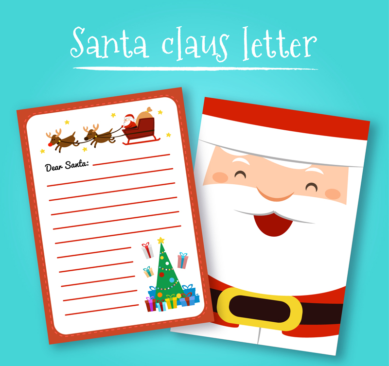 Cartoon Weihnachtsmann-Briefpapier Vektor Material