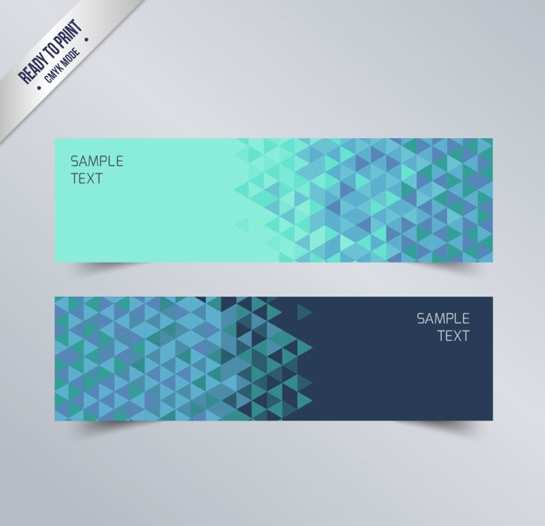 Blauer geometrischer Banner Vektor