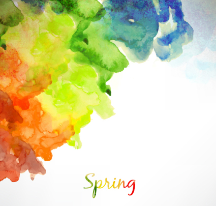 Frhling Aquarell Farb Hintergrund Vektor-Material
