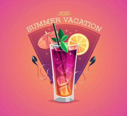 2015 Sommer-Cocktails Poster Vektoren