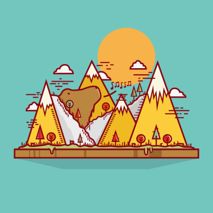 Kreative Berg Bär Vektor-Illustration Tutorial