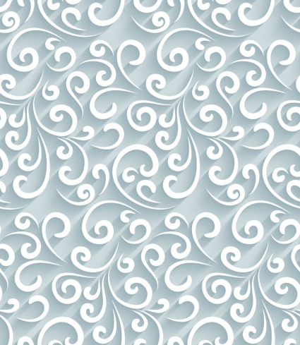Weiß curl Muster nahtlose Hintergrund Vektor-